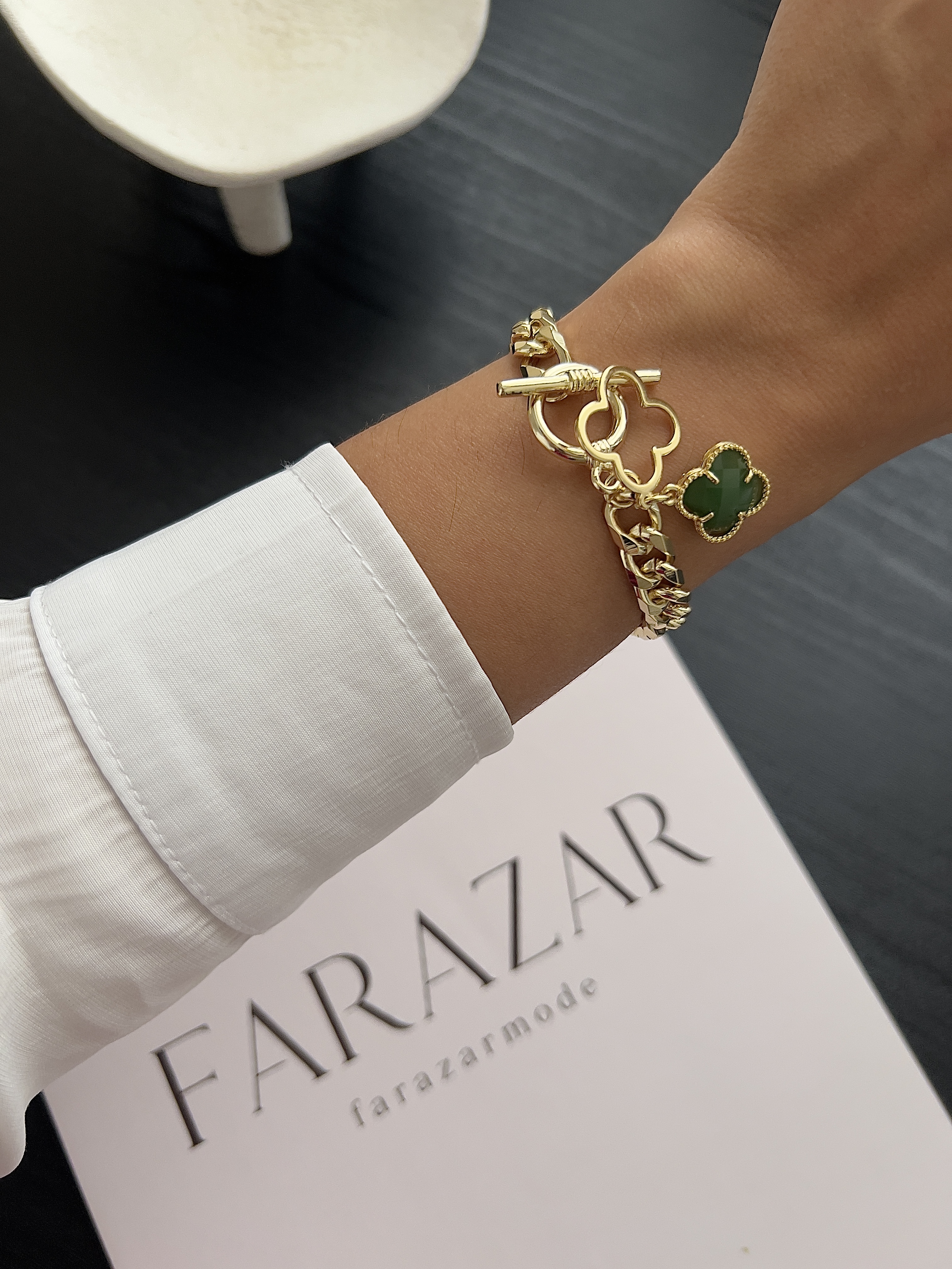 گردنبند طلایی زنانه استیل با آویز مینیمال | گردنبند شیک FARAZAR