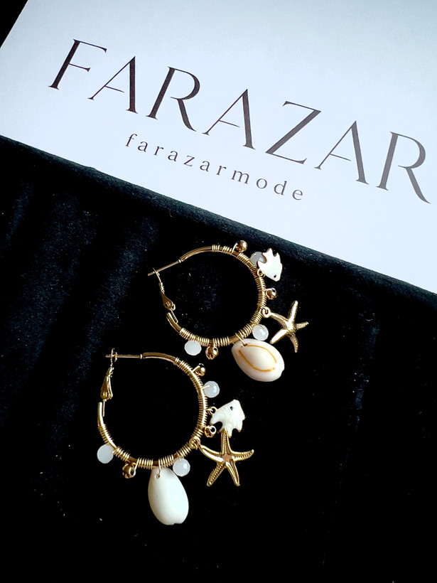گوشواره آویز ماهی زنانه مدل فیش | آبکاری طلایی